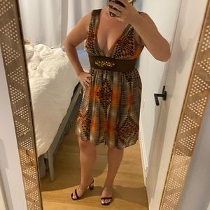 BCBG MAXAZRIA Cocktail Dress Orange Brown